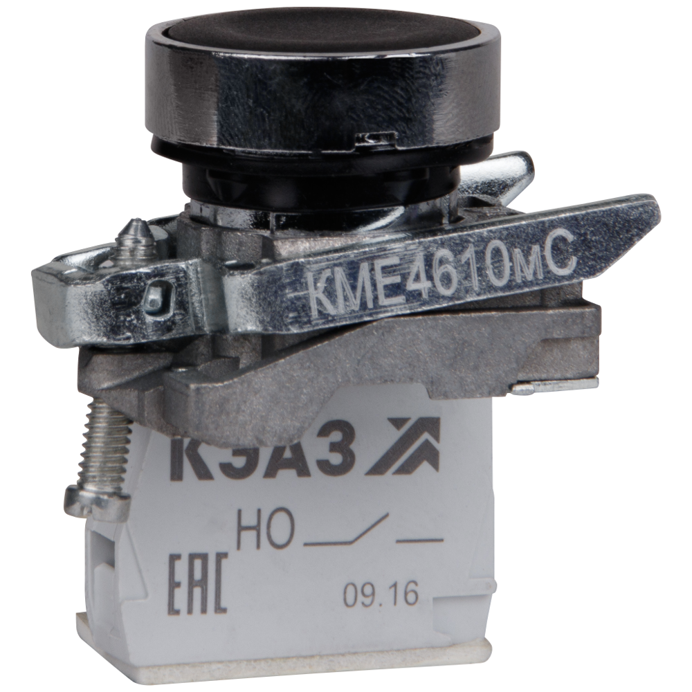 Кнопка КМЕ4501мС-черный-0но+1нз-цилиндр-IP54-КЭАЗ, 14 шт