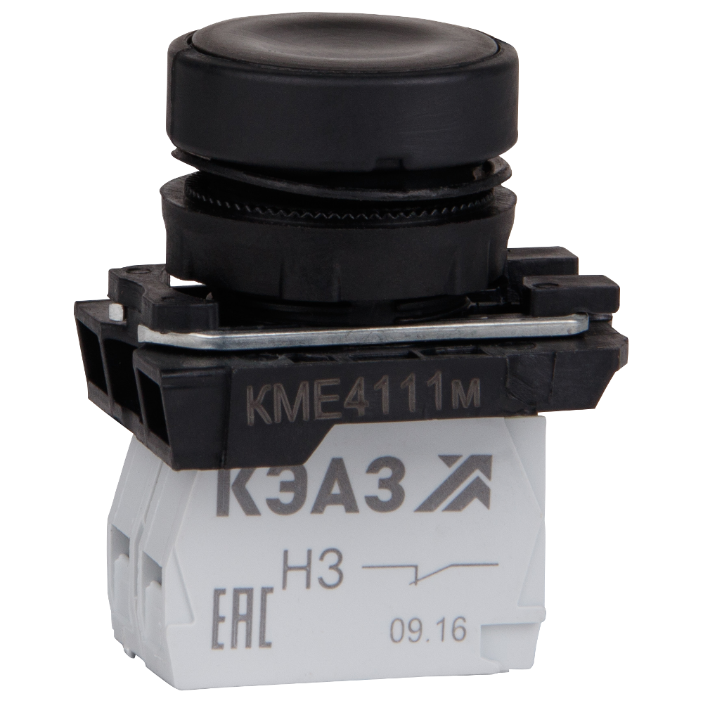 Кнопка КМЕ4122м-черный-2но+2нз-цилиндр-IP40-КЭАЗ, 14 шт