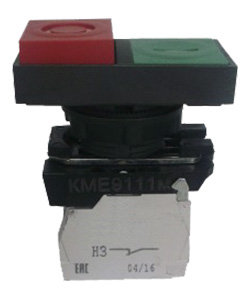 КМЕ 8111м УХЛ3, 1но+1нз, 2 толкателя зелёный-красный, IP40, выключатель кнопочный (ЭТ)