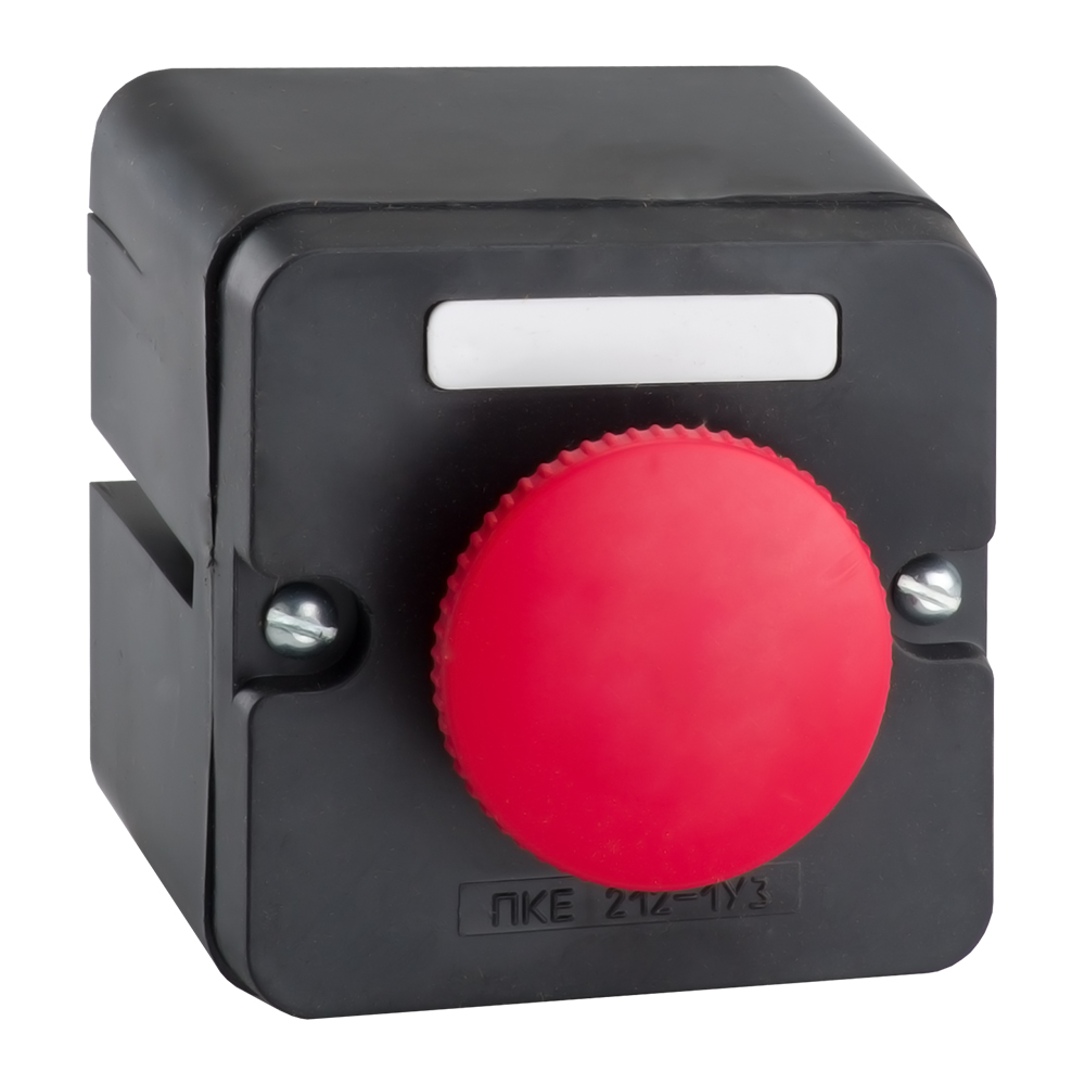 Пост кнопочный ПКЕ 212-1-У3-IP40 (красный гриб)-КЭАЗ (2НО), 20 шт