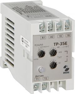 Реле температурное ТР-35Е в комплекте с датчиком ДТ-8, кабель 4,9м, -40…+119°C 220В 50Гц, режим НАГРЕВ, ОХЛАЖДЕНИЕ, гистерезис 4°C, максимальный коммутируемый ток 10А, 1з, УХЛ4