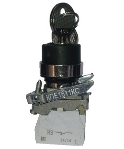 КПЕ 1510 -КС УХЛ2, чёрный, 1но+0нз, ключ на 2 положения с фиксацией, стальное основание, IP54, переключатель (ЭТ)