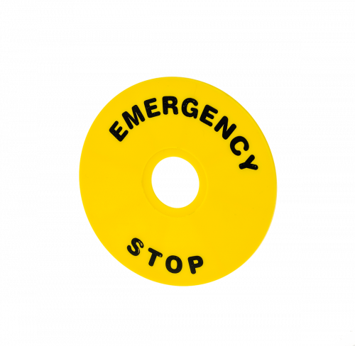 Табличка "Emergency Stop" 90мм (уп. 2 шт.)
