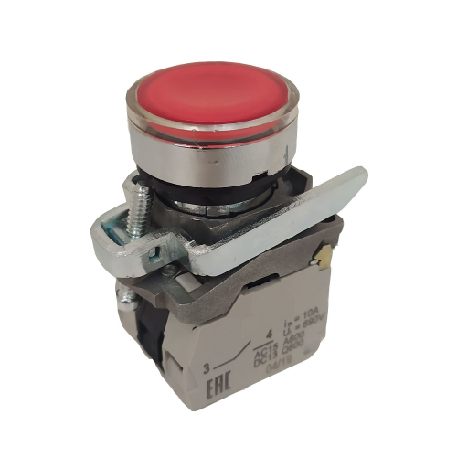 Кнопка КМЕ4611мЛС-24В-красный-1но+1нз-цилиндр-индикатор-IP65-КЭАЗ, 14 шт