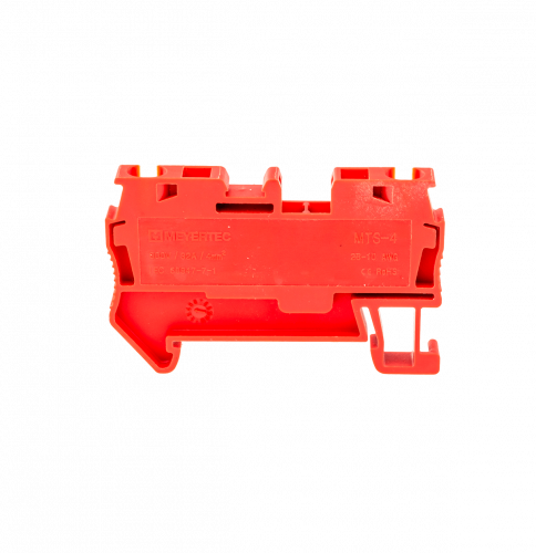 Клемма пружинная проходная, 4 мм², красная