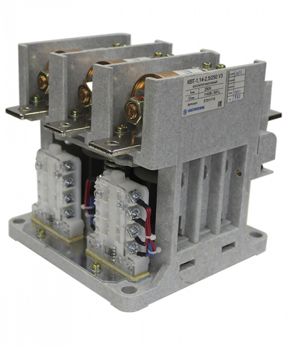 КВТ(М)-1,14-2,5/250-3 У3, трёхполюсный, 250А, 380В AC/DC, 2з+2р, нереверсивный, без реле, с магнитным удержанием, IP00, контактор вакуумный  (ЭТ)