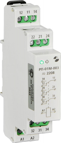 Реле промежуточное РП-01М-003 12В 50Гц/пост., максимальный коммутируемый ток контактов 8А, 3п, УХЛ4